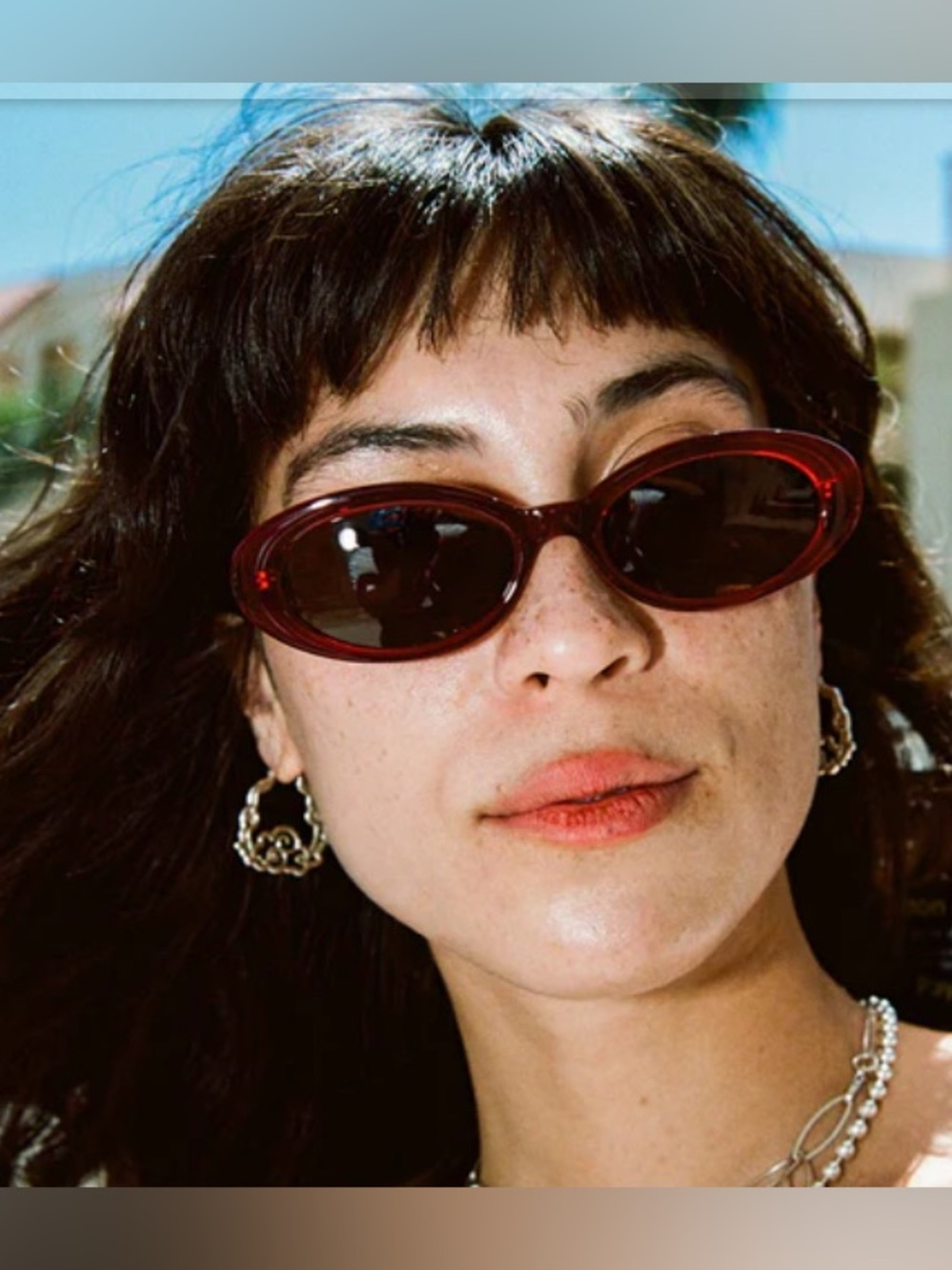 Crap Eyewear Women's Oval Sunglasses in Burgundy - Picture 2 of 7